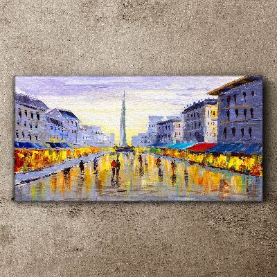 Golden Avenue in the sunset light Print on canvas