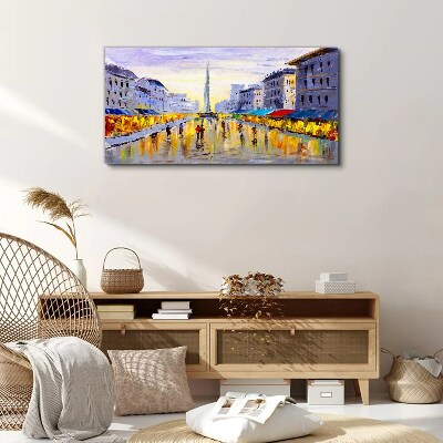 Golden Avenue in the sunset light Print on canvas
