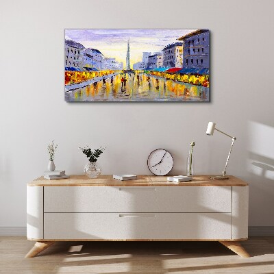 Golden Avenue in the sunset light Print on canvas