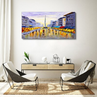 Golden Avenue in the sunset light Print on canvas