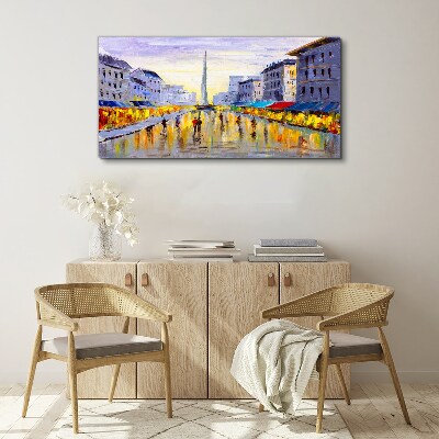 Golden Avenue in the sunset light Print on canvas