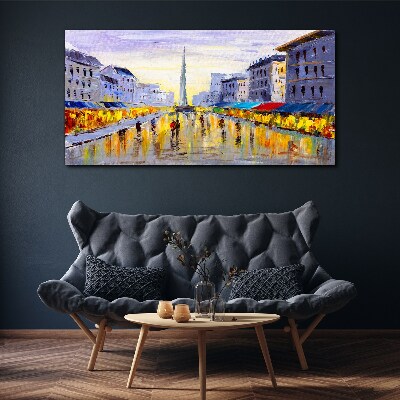 Golden Avenue in the sunset light Print on canvas