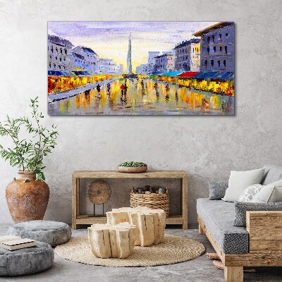 Golden Avenue in the sunset light Print on canvas