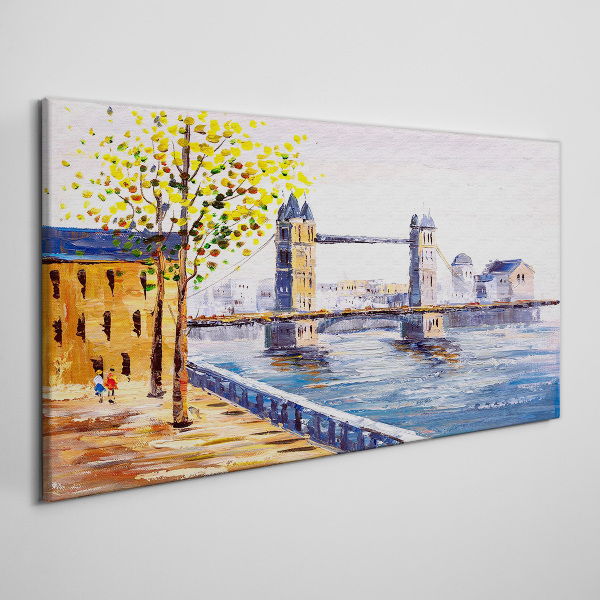London Bridge with Autumn Trees Print on canvas