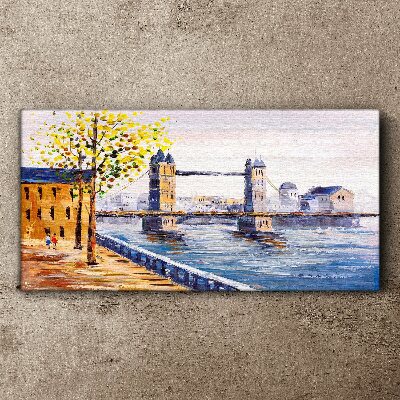 London Bridge with Autumn Trees Print on canvas