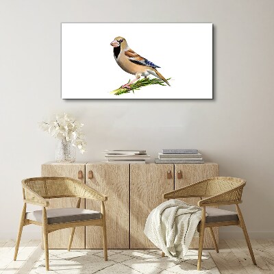 A bird on a branch Canvas wall art