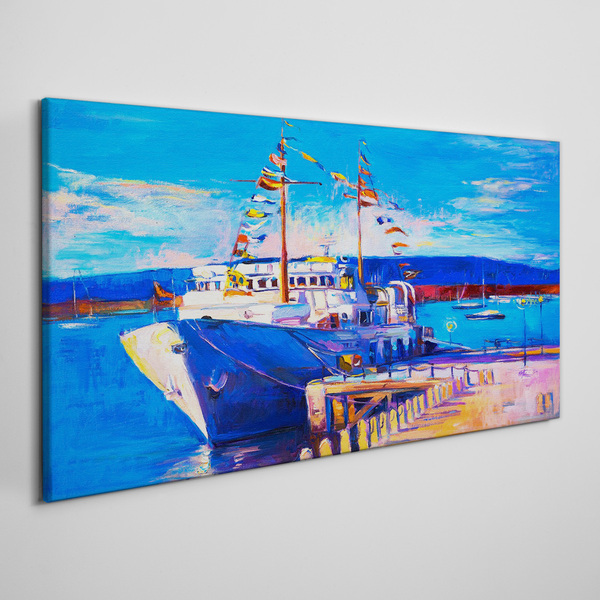 Marina on a sunny day Print on canvas