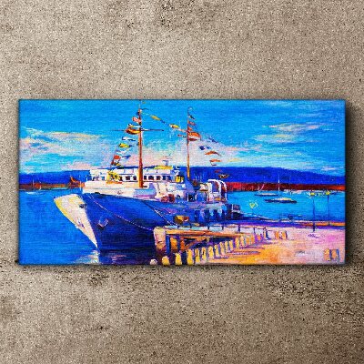 Marina on a sunny day Print on canvas