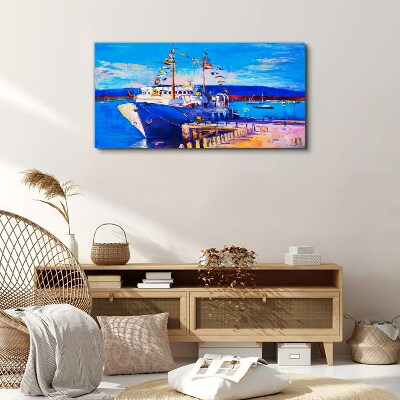 Marina on a sunny day Print on canvas