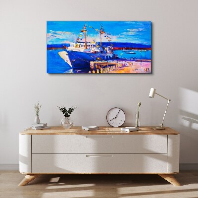Marina on a sunny day Print on canvas