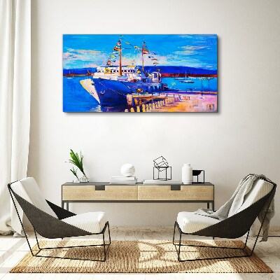 Marina on a sunny day Print on canvas