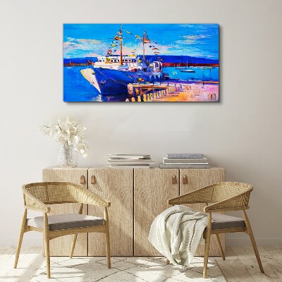 Marina on a sunny day Print on canvas