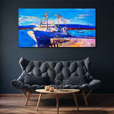 Marina on a sunny day Print on canvas