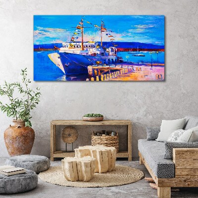 Marina on a sunny day Print on canvas