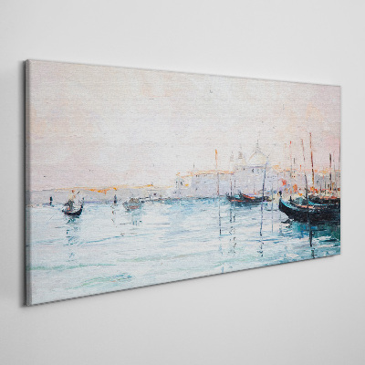A quiet port in the morning Print on canvas
