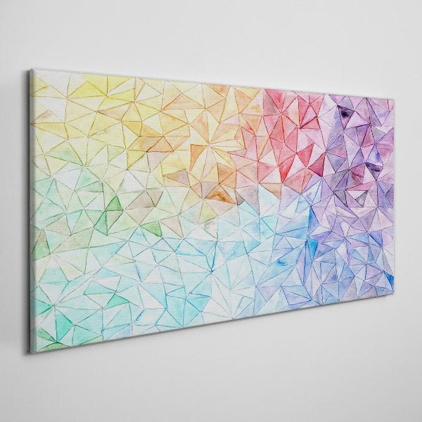 Colorful triangle mosaic Canvas wall art