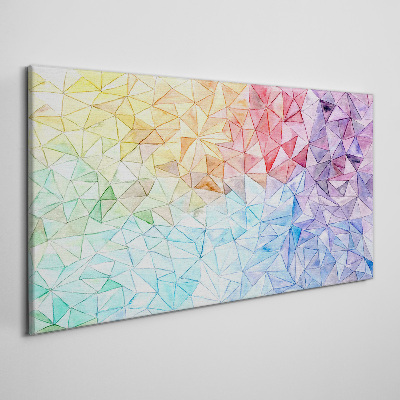 Colorful triangle mosaic Canvas wall art