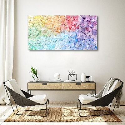 Colorful triangle mosaic Canvas wall art