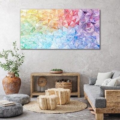 Colorful triangle mosaic Canvas wall art