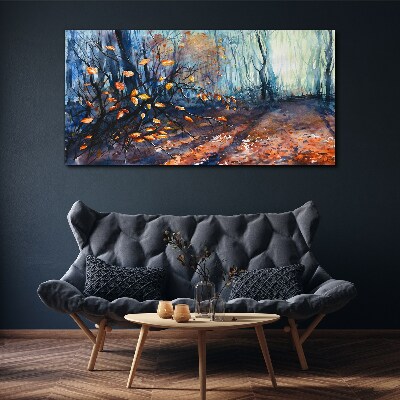 Autumn alley Canvas wall art