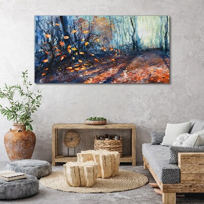 Abstraction forest leaves Canvas Wall art