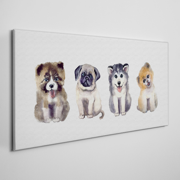 Four adorable puppies Print on canvas