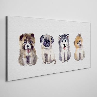 Four adorable puppies Print on canvas