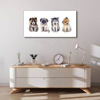 Four adorable puppies Print on canvas