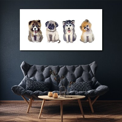 Four adorable puppies Print on canvas