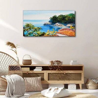 The peaceful shore of the sea landscape Print on canvas