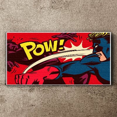 Superhero in action Canvas wall art