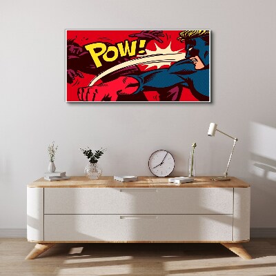 Superhero in action Canvas wall art