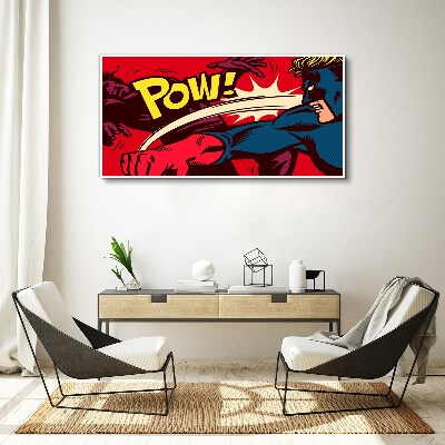 Superhero in action Canvas wall art