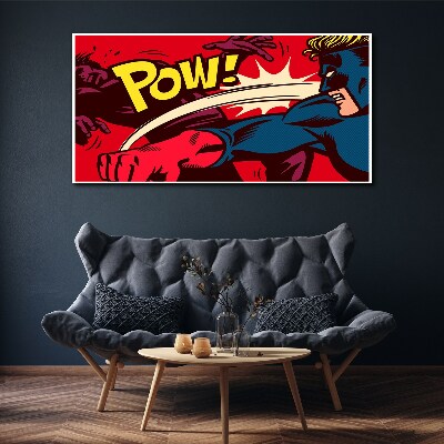 Superhero in action Canvas wall art