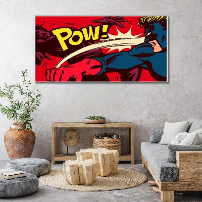 Superhero in action Canvas wall art