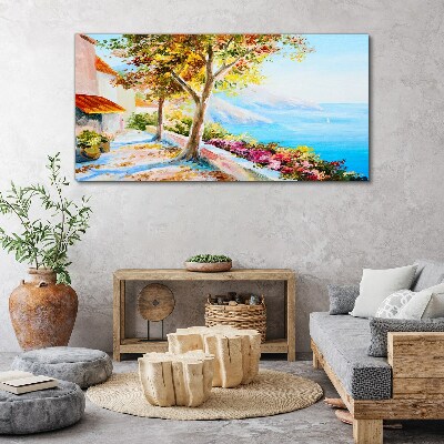 Summer seaside scenery Print on canvas