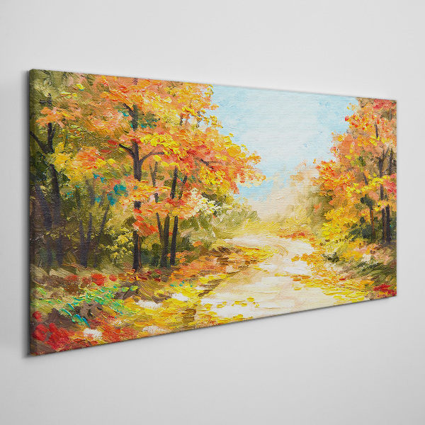 Autumn forest path Canvas print