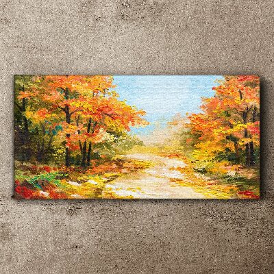 Autumn alley Canvas wall art