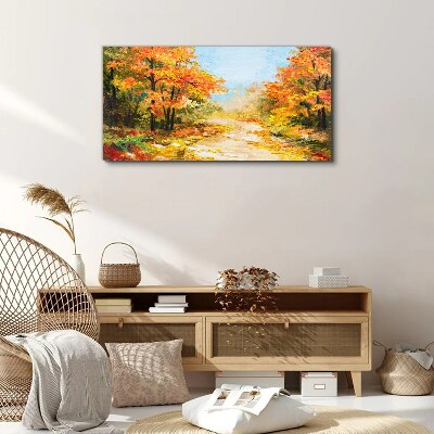 Autumn alley Canvas wall art