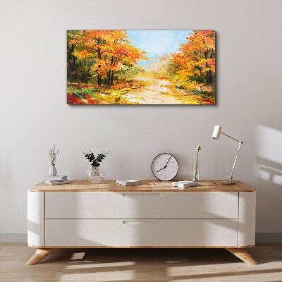 Autumn alley Canvas wall art