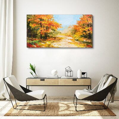 Autumn alley Canvas wall art