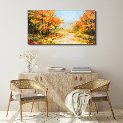 Autumn alley Canvas wall art