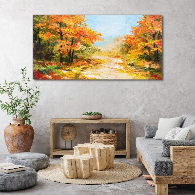 Autumn alley Canvas wall art