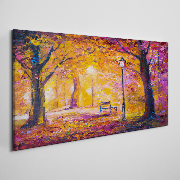 Golden autumn in the park Print on canvas