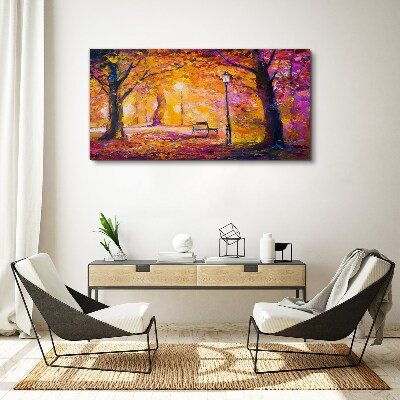 Golden autumn in the park Print on canvas
