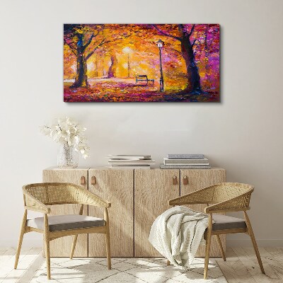 Golden autumn in the park Print on canvas