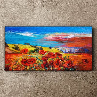 Flower fields in the summer sun Print on canvas