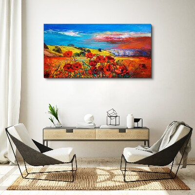 Flower fields in the summer sun Print on canvas