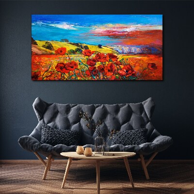 Flower fields in the summer sun Print on canvas