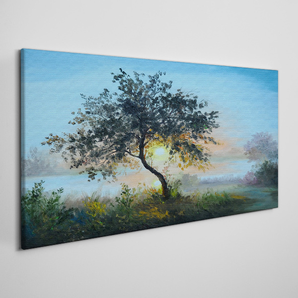 Sunset over the lake Print on canvas
